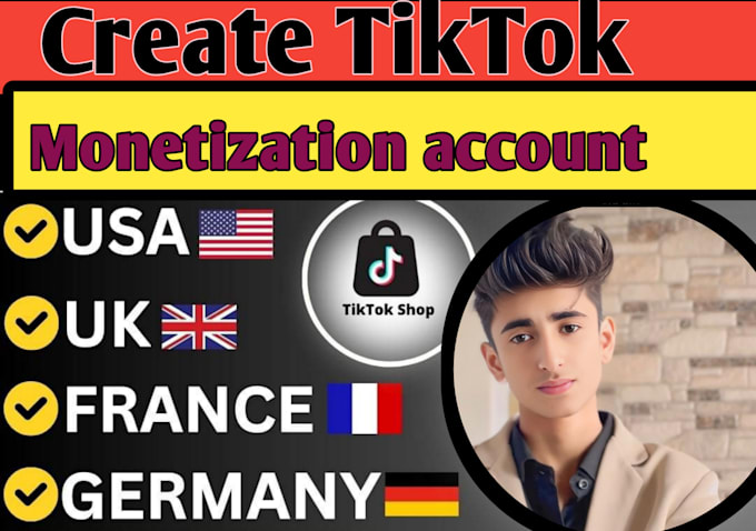 Gig Preview - Create USA tiktok monetization account with crp