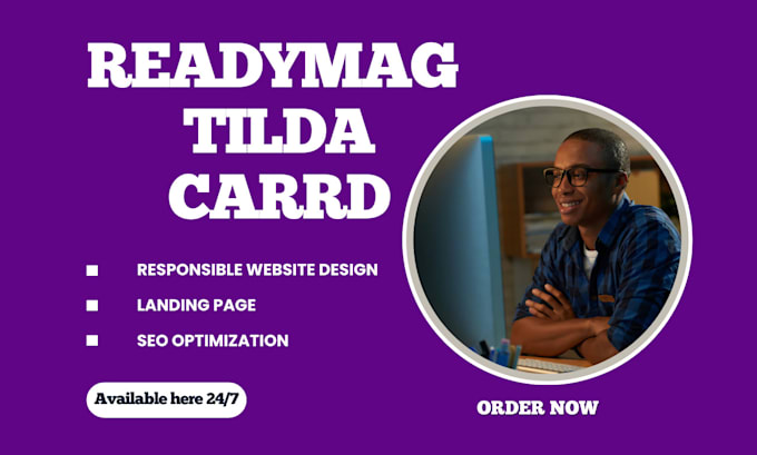 Gig Preview - Design your complete responsive site on readymag, tilda or carrd