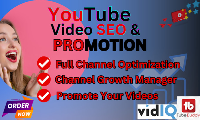 Bestseller - do best youtube video SEO expert optimization and channel growth manager