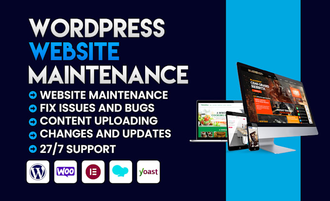 Gig Preview - Be your website manager for wordpress website maintenance and support