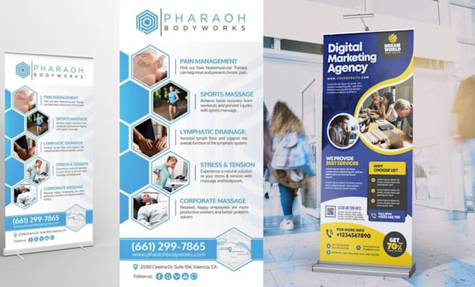 Gig Preview - Do a roll up, retractable, pop up and roller banner designs