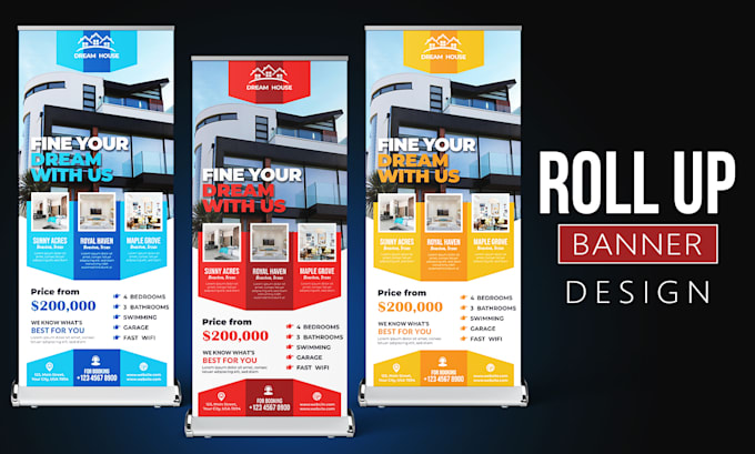 Gig Preview - Design roll up banner, retractable banner, signage, backdrop