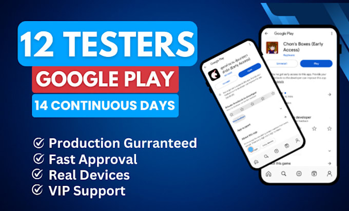 Gig Preview - Provide real 12 testers for google play console