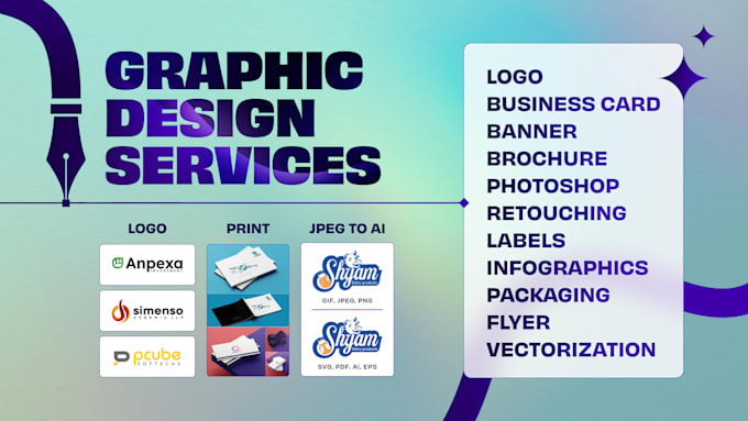 Gig Preview - Graphic design, logo banners, flyer, vector trace