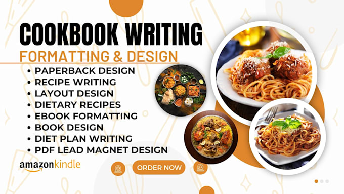 Gig Preview - Do cookbook formatting, recipe book, book design, meal plan, amazon kdp layout