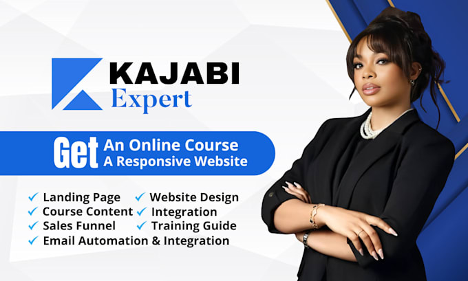 Gig Preview - Setup online course kajabi website design kajabi online course podia