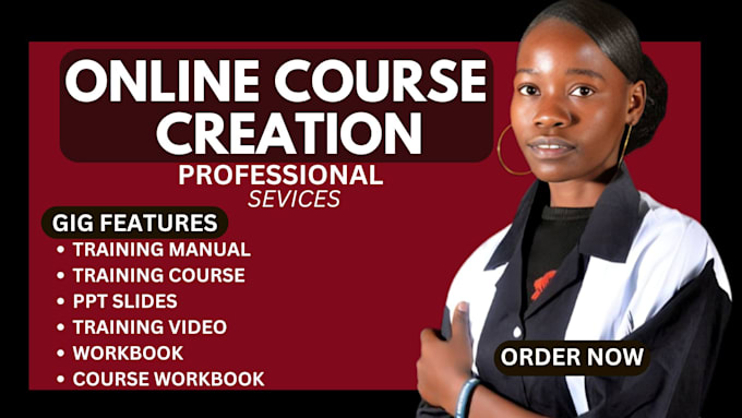 Gig Preview - Create training manual online course content, ppt slides training video workbook