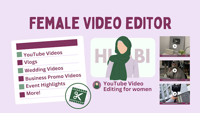 Bestseller - edit your videos as a female video editor