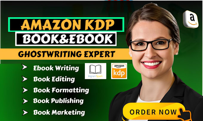 Gig Preview - Do amazon kdp book publishing, non fiction ebook ghostwriter, kindle book writer