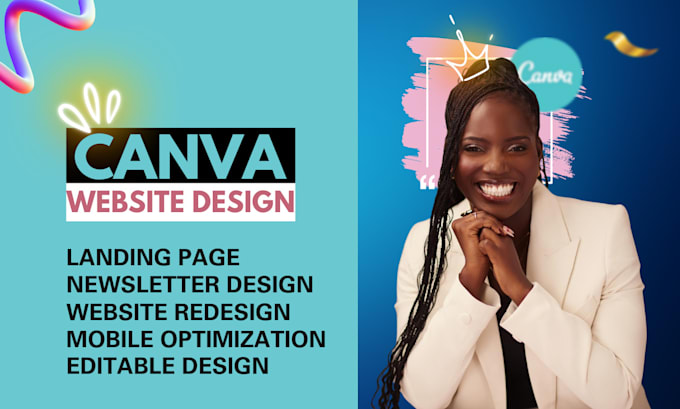 Gig Preview - Design canva website, canva landing page, canva newsletter, canva website design