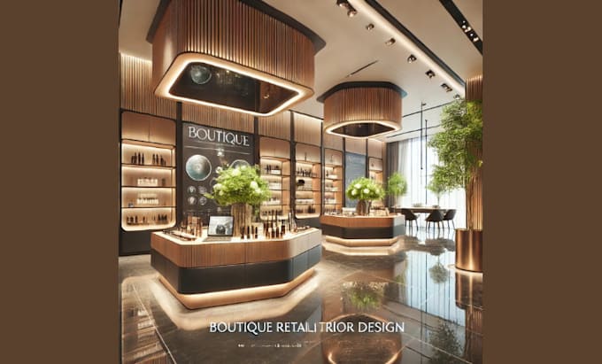 Gig Preview - Cgi coffee shop interior and retail store interior design for boutique interior