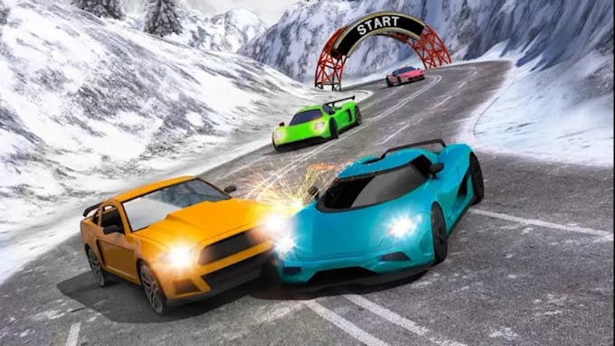 Gig Preview - Build cars racing game for PC, steam, android and IOS in unity 3d