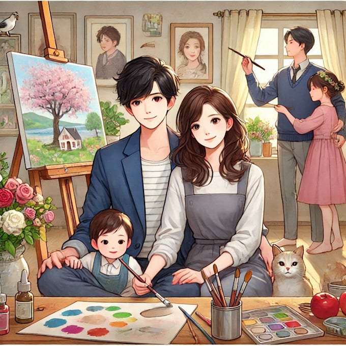 Bestseller - make a couple or family portrait painting