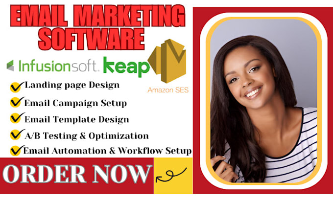 Gig Preview - Do email campaign landing page on keap infusionsoft amazon ses sugar crm