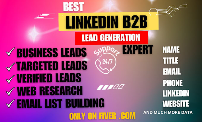 Gig Preview - Build b2b linkedin lead generation targeted business prospect contact email list