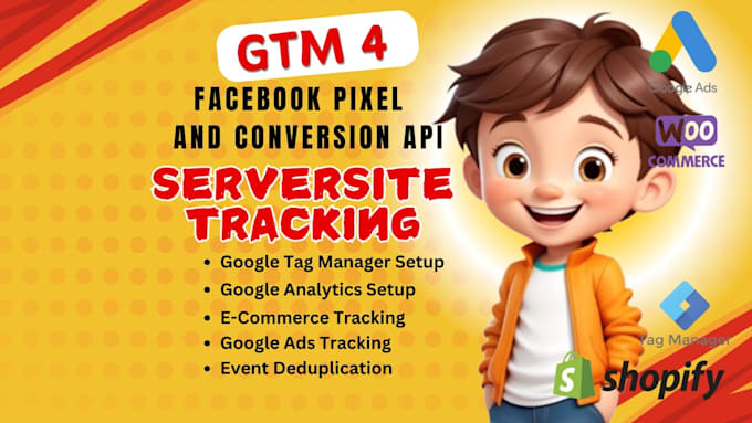 Gig Preview - Do facebook pixel setup and ecommerce server side data tracking, ga4 serup