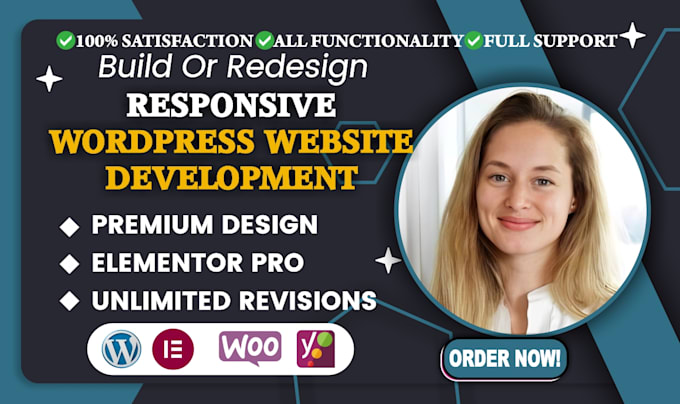 Gig Preview - Create clean, responsive business wordpress website design development, redesign