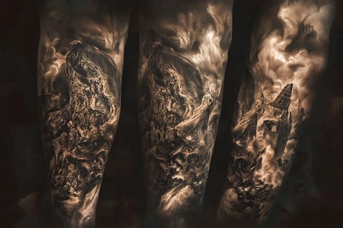 Gig Preview - Create custom tattoo design, tattoo sleeve