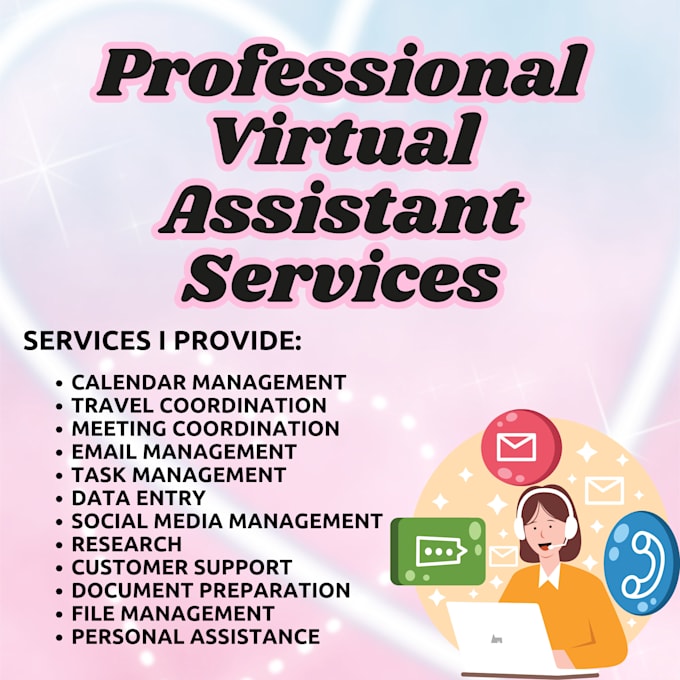 Gig Preview - Do  professional virtual assistant services