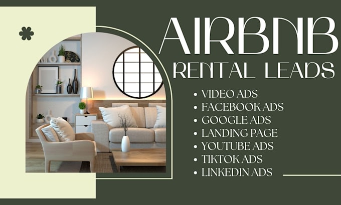 Bestseller - airbnb rental leads, vacation, short time rental  video ads, google, facebook