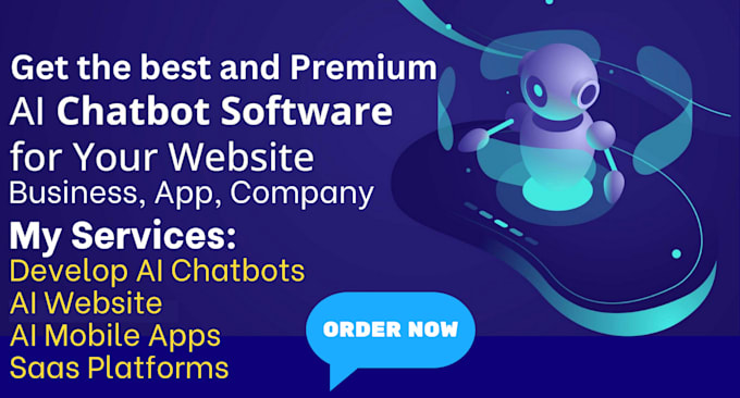 Gig Preview - Develop ai chatbots, ai website, ai mobile app, and saas platforms