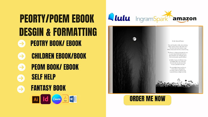 Gig Preview - Format design peom peotry book nonfiction self help romance kdp ebook upload