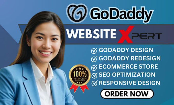 Gig Preview - Do godaddy website design godaddy website redesign develop godaddy website