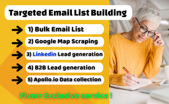 Gig Preview - Build niche targeted verified email list for email marketing