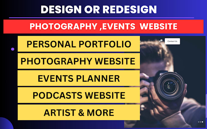 Gig Preview - Design photography, artists, portfolio, galleries, videography, podcast website