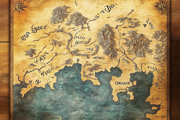 Gig Preview - Create a fantasy map for rpg, novels and games style