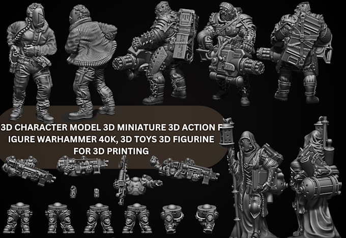 Gig Preview - Sculpt 3d miniature 3d fantasy character model printable 3d action figure 3d toy