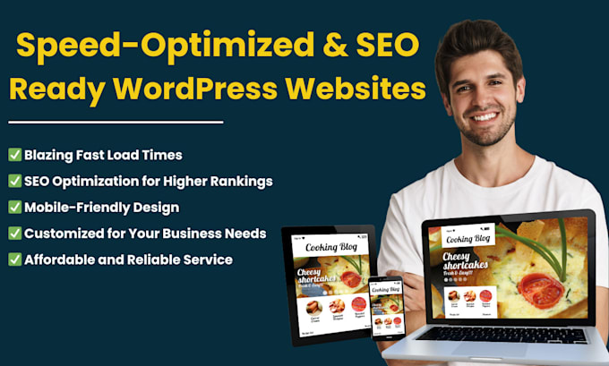 Gig Preview - Create a speed optimized SEO ready wordpress and wix website for your business