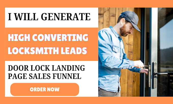 Gig Preview - Generate high converting locksmith leads locksmith landing page sales funnel