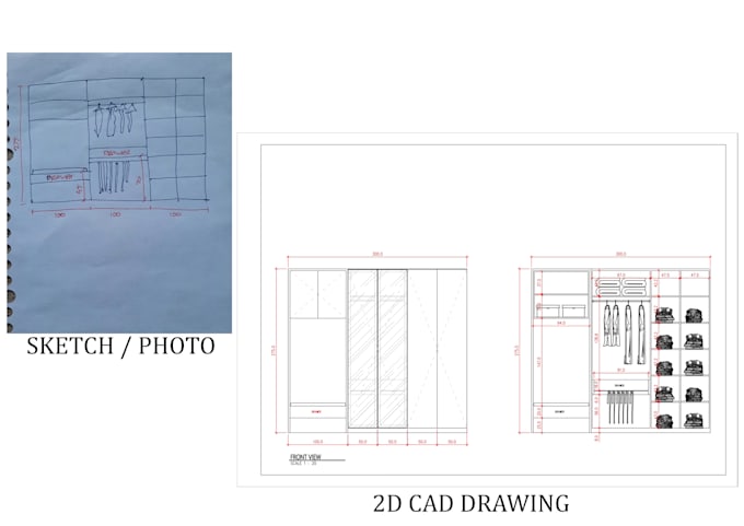 Gig Preview - Draw 2d and 3d shop drawings for furniture