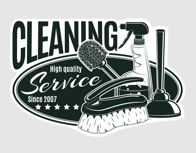 Bestseller - draw residential and commercial cleaning service logo