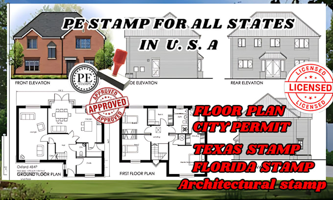 Gig Preview - Do architectural stamp structural engineer license floor plan for US city permit