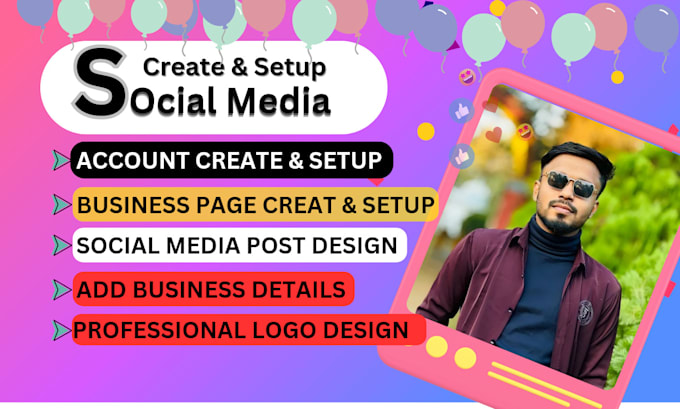 Gig Preview - Do facebook business page create and setup,social media setup