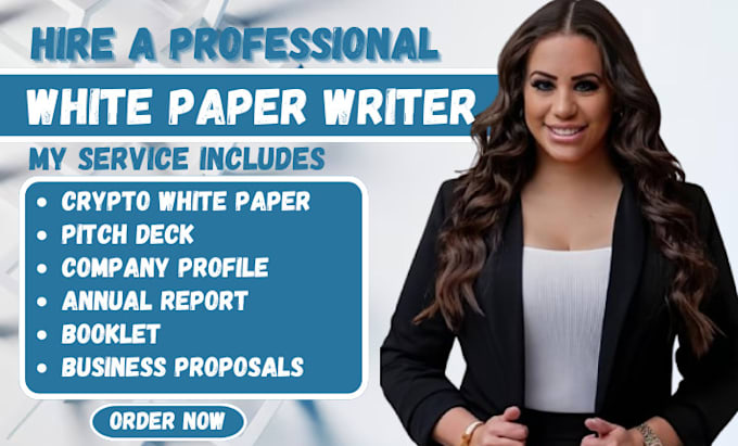 Gig Preview - Do white paper writing, crypto white paper, ico white paper, business proposal