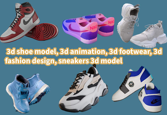 Gig Preview - Do 3d shoe model, 3d animation, 3d footwear, 3d fashion design sneakers 3d model