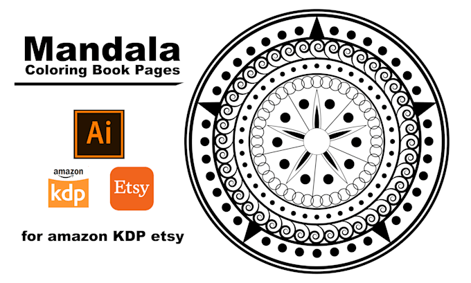 Bestseller - create custom mandala coloring pages on amazon kdp etsy