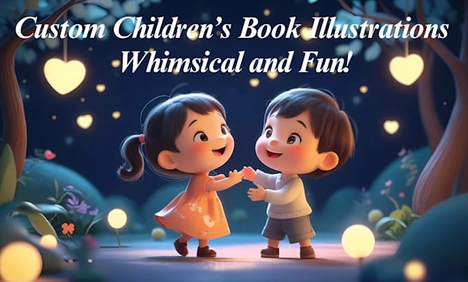 Gig Preview - Create whimsical custom children book illustrations with charm