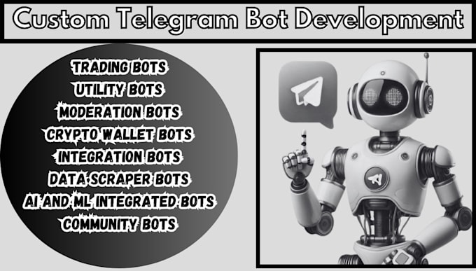 Gig Preview - Create custom telegram bot, telegram bot shop