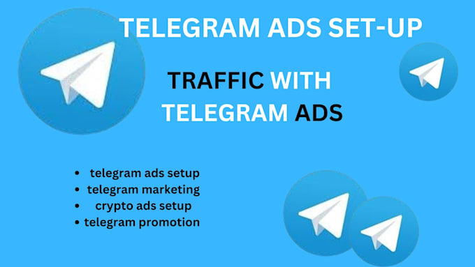 Gig Preview - Setup telegram ads crypto telegram promotion