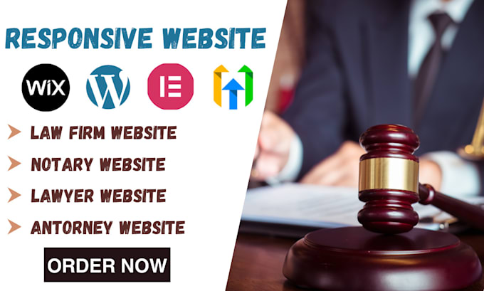 Gig Preview - Design lawyer website attorney website law firm website notary website wordpress