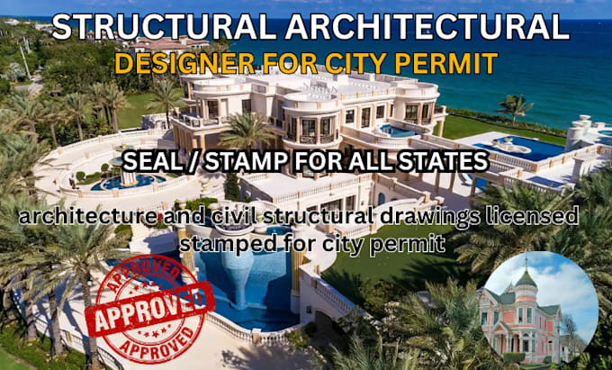 Bestseller - do architectural stamp, structural stamp, drawings architectural for city permit