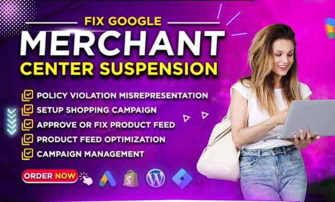 Gig Preview - Fix google merchant center misrepresentation suspension policy violation issue