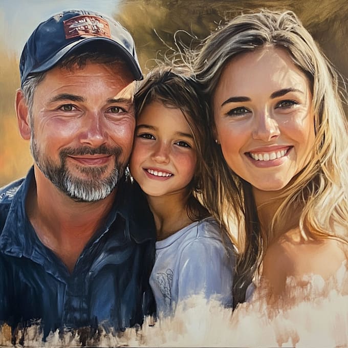 Gig Preview - Draw realistic family and couple portrait paintings