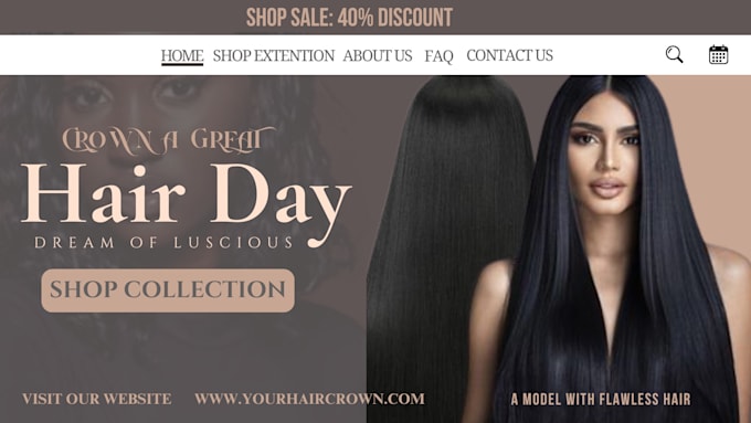 Gig Preview - Hair extension store hair extension website hair extension shopify website