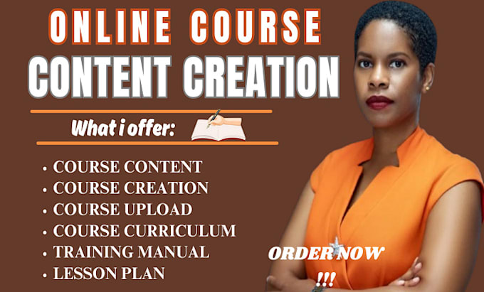 Gig Preview - Create online course content training manual course creation ppt lesson plan