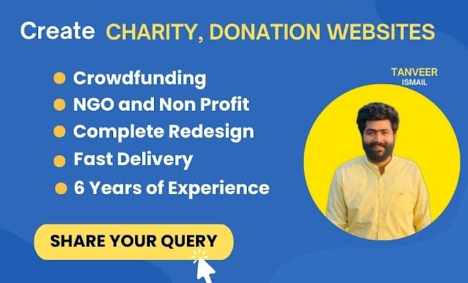 Gig Preview - Create or redesign charity, donation, ngo, crowdfunding, or nonprofit web